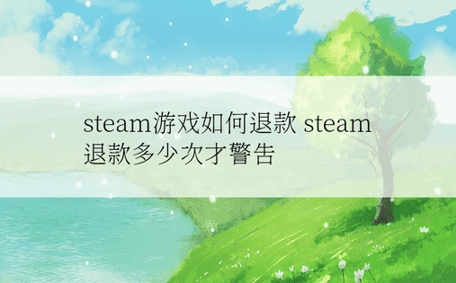 steam游戏如何退款 steam退款多少次才警告