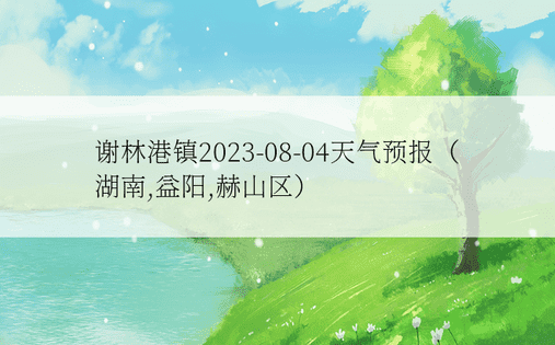 谢林港镇2023-08-04天气预报（湖南,益阳,赫山区）