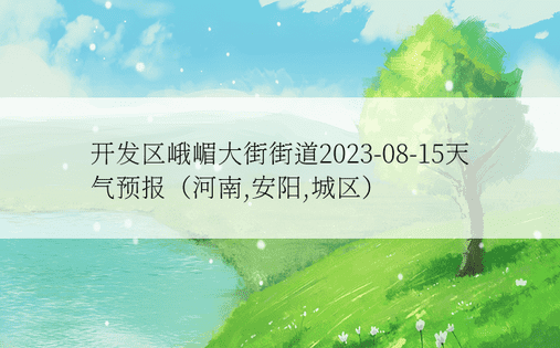 开发区峨嵋大街街道2023-08-15天气预报（河南,安阳,城区）