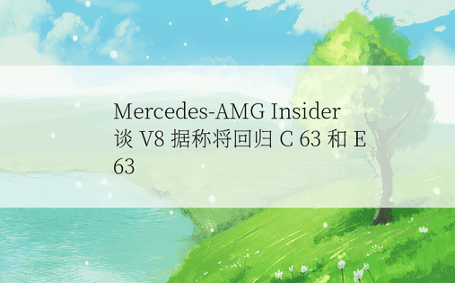 Mercedes-AMG Insider 谈 V8 据称将回归 C 63 和 E 63