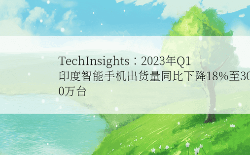 TechInsights：2023年Q1印度智能手机出货量同比下降18%至3070万台