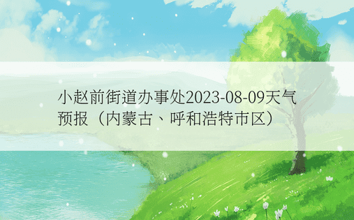 小赵前街道办事处2023-08-09天气预报（内蒙古、呼和浩特市区）