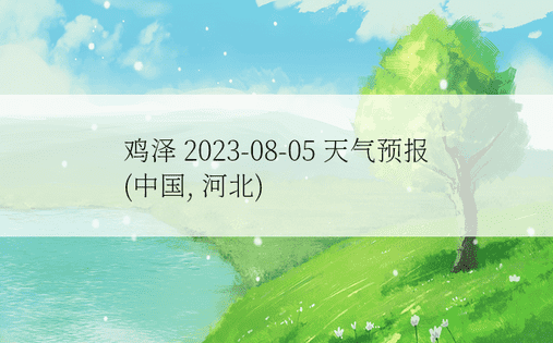 鸡泽 2023-08-05 天气预报 (中国, 河北) 