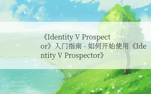 《Identity V Prospector》入门指南 - 如何开始使用《Identity V Prospector》