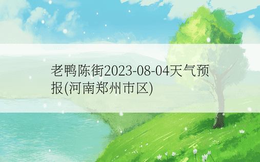 老鸭陈街2023-08-04天气预报(河南郑州市区)