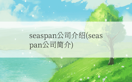 seaspan公司介绍(seaspan公司简介)