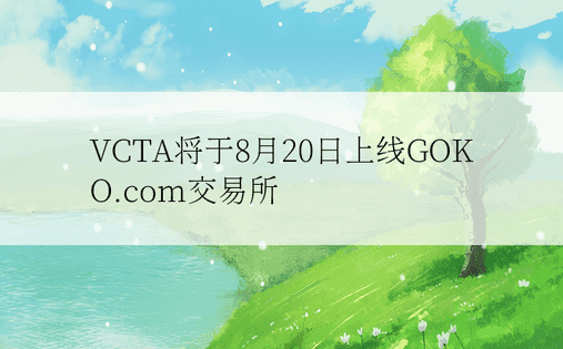 VCTA将于8月20日上线GOKO.com交易所