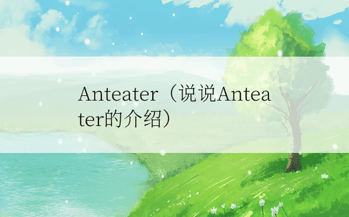 Anteater（说说Anteater的介绍）