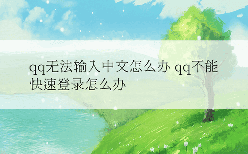 qq无法输入中文怎么办 qq不能快速登录怎么办