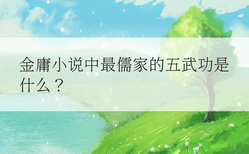金庸小说中最儒家的五武功是什么？ 