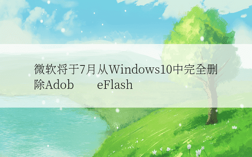 微软将于7月从Windows10中完全删除Adob​​eFlash